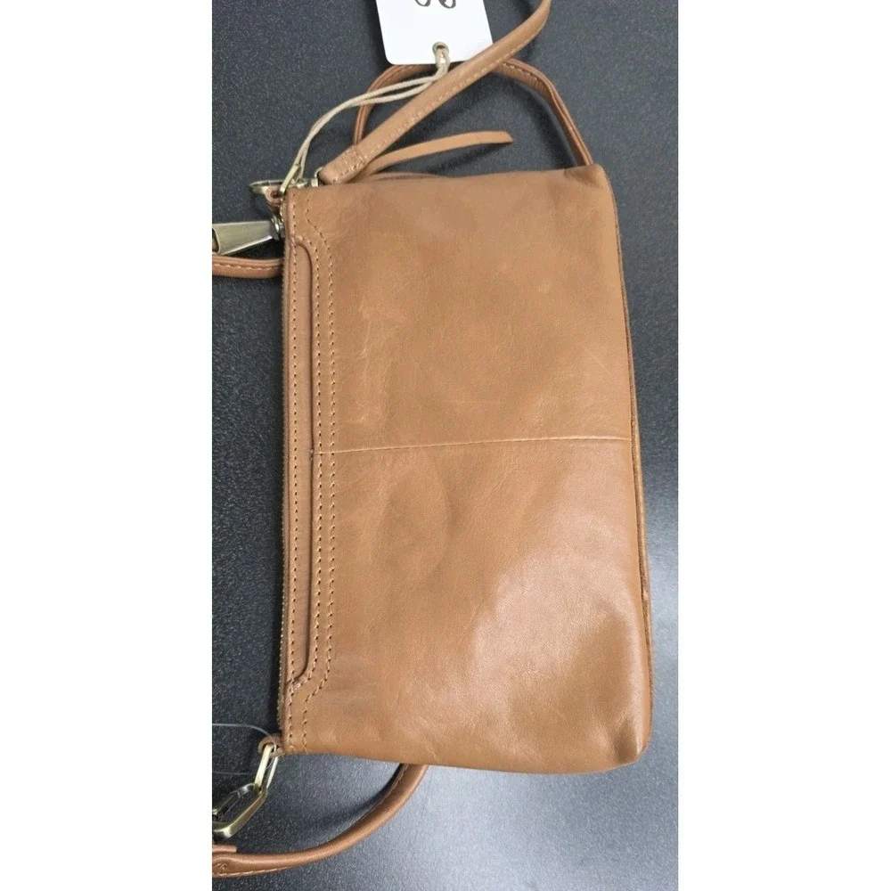 New HOBO‎ Darcy Adjustable Brown Leather Crossbody Harvest Wheat Boho Purse Bag
